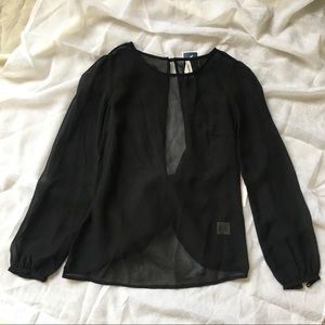 Sheer black blouse